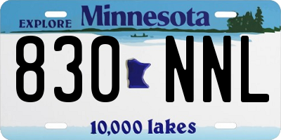 MN license plate 830NNL