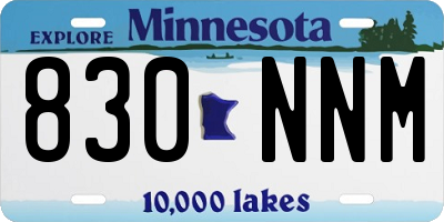 MN license plate 830NNM
