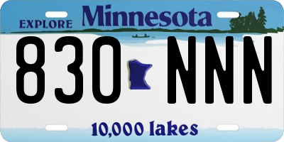 MN license plate 830NNN