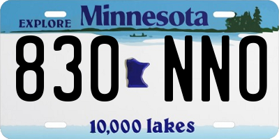 MN license plate 830NNO