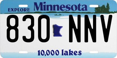 MN license plate 830NNV