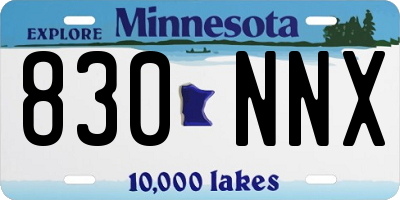 MN license plate 830NNX