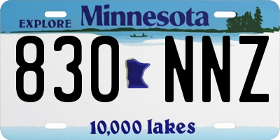 MN license plate 830NNZ