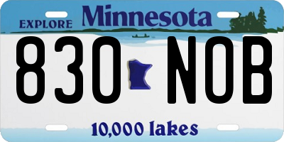 MN license plate 830NOB