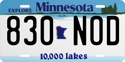 MN license plate 830NOD