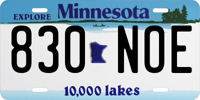 MN license plate 830NOE