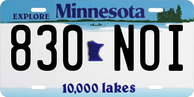 MN license plate 830NOI