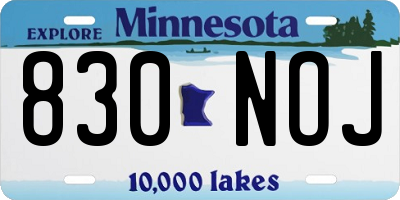 MN license plate 830NOJ