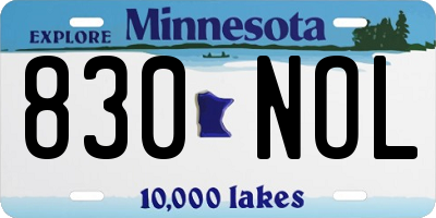 MN license plate 830NOL