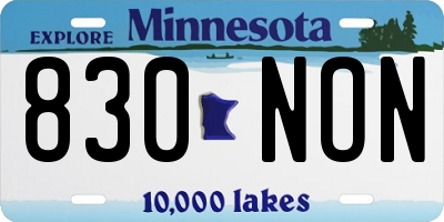 MN license plate 830NON