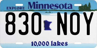 MN license plate 830NOY