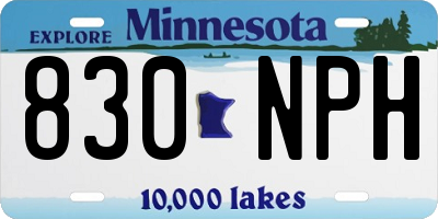 MN license plate 830NPH