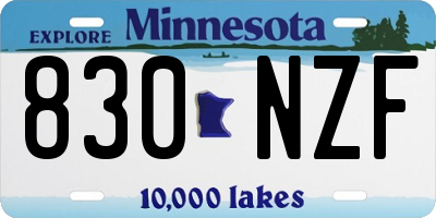 MN license plate 830NZF