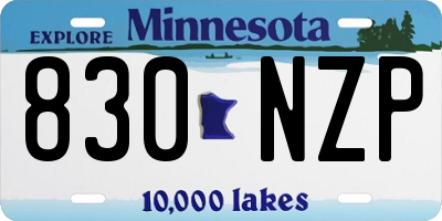 MN license plate 830NZP