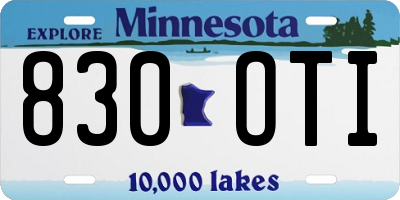 MN license plate 830OTI