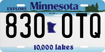 MN license plate 830OTQ