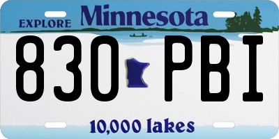 MN license plate 830PBI