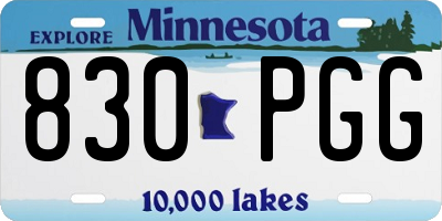 MN license plate 830PGG