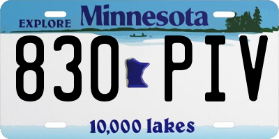 MN license plate 830PIV