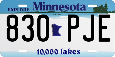 MN license plate 830PJE