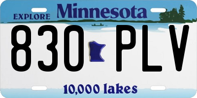 MN license plate 830PLV