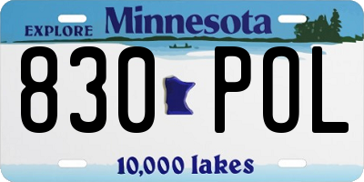 MN license plate 830POL