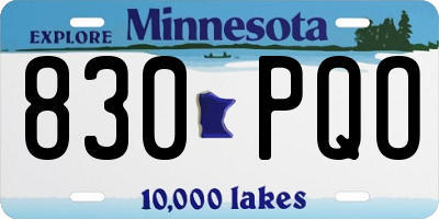 MN license plate 830PQO
