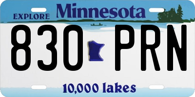 MN license plate 830PRN