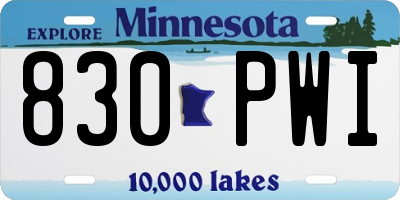 MN license plate 830PWI