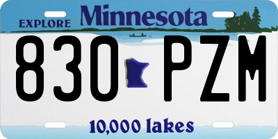 MN license plate 830PZM
