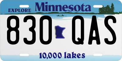 MN license plate 830QAS
