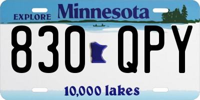 MN license plate 830QPY