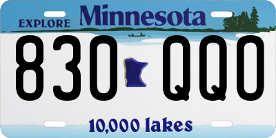 MN license plate 830QQO