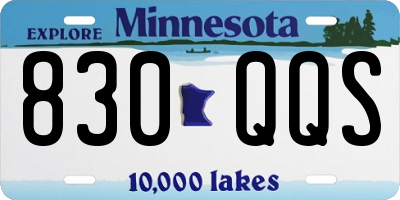 MN license plate 830QQS