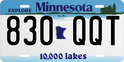 MN license plate 830QQT