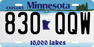 MN license plate 830QQW