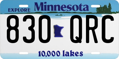 MN license plate 830QRC