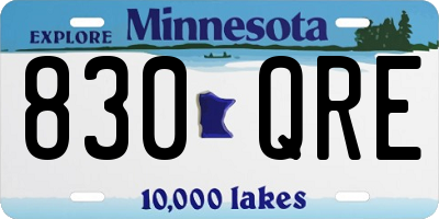 MN license plate 830QRE