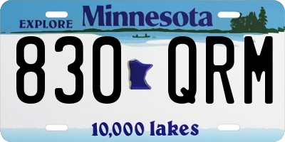 MN license plate 830QRM