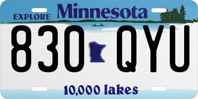 MN license plate 830QYU