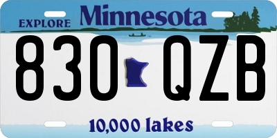 MN license plate 830QZB