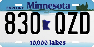 MN license plate 830QZD
