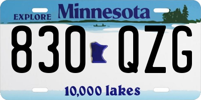 MN license plate 830QZG