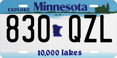 MN license plate 830QZL