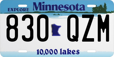 MN license plate 830QZM