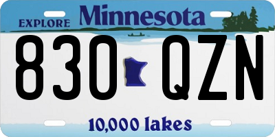 MN license plate 830QZN