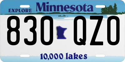 MN license plate 830QZO