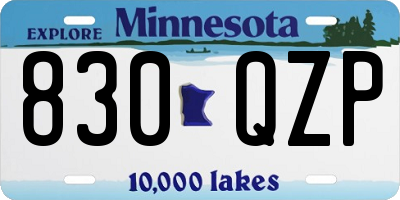 MN license plate 830QZP