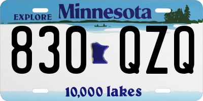MN license plate 830QZQ