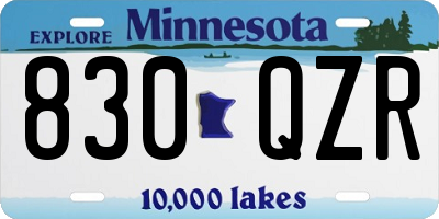 MN license plate 830QZR
